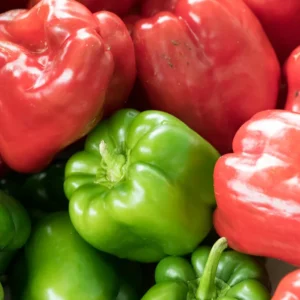 Red and green capsicums