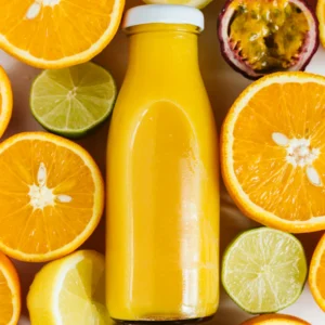 Bottle of fresh orange juice
